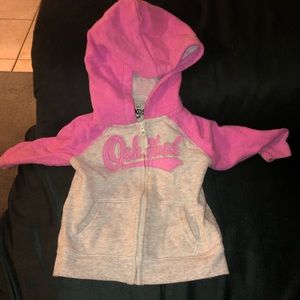 Pink and tan Oshkosh zip hoodie